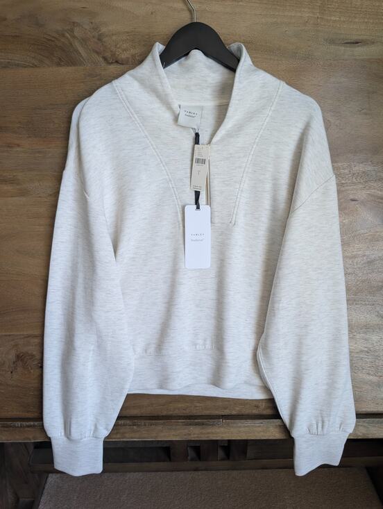Varley Tops - NWT Varley Davidson Sweatshirt Womens Large Ivory Long Sleeve 1/4 Zip 83591370